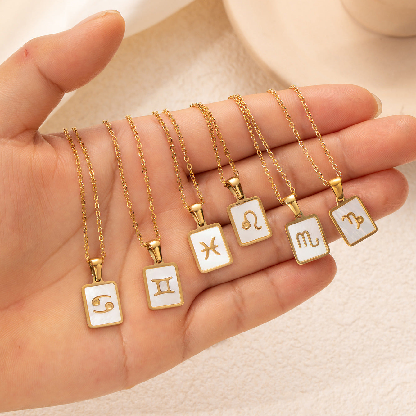 Fashion Titanium Zodiac Sign Necklace