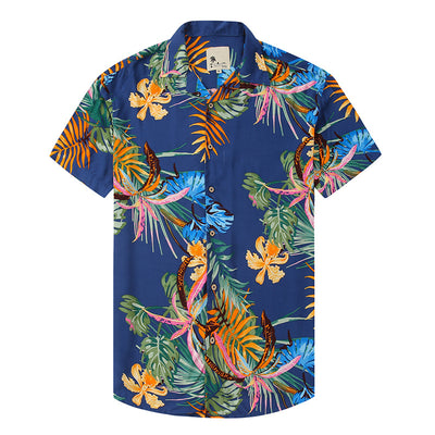 Beach Style Men's Floral Pattern T-Shirt Us Size