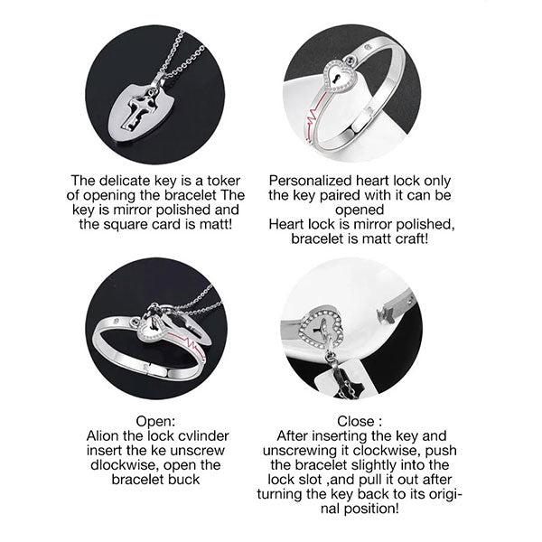 Fashion Lock Bracelet And Key Necklace For Couples