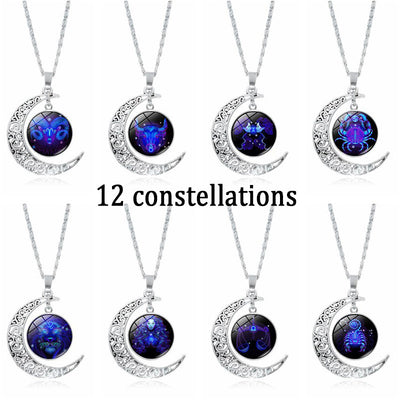 Fashion Astrological Sign Adjustable String Luminous Necklace For Male And Female