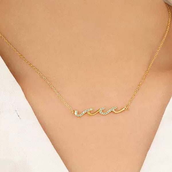 Water Wave 925 Sterling Silver Necklace