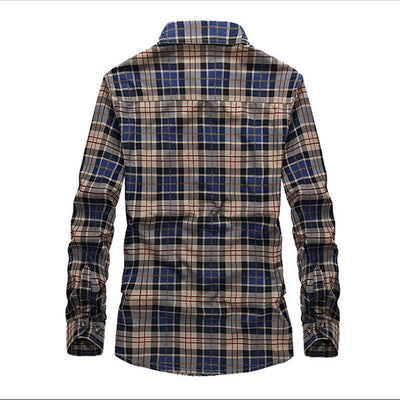 Classic Causal Leisure Men's 100% Cotton Plaid Shirt