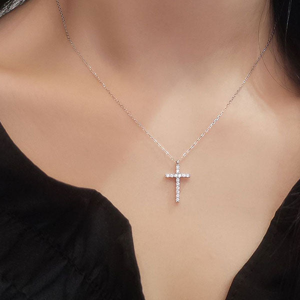 Casual Daily Wear 925 Sterling Silver Cross Necklace