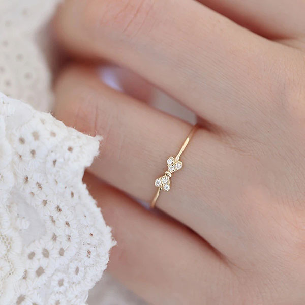 Fashion 925 Sterling Silver Bowknot Ring