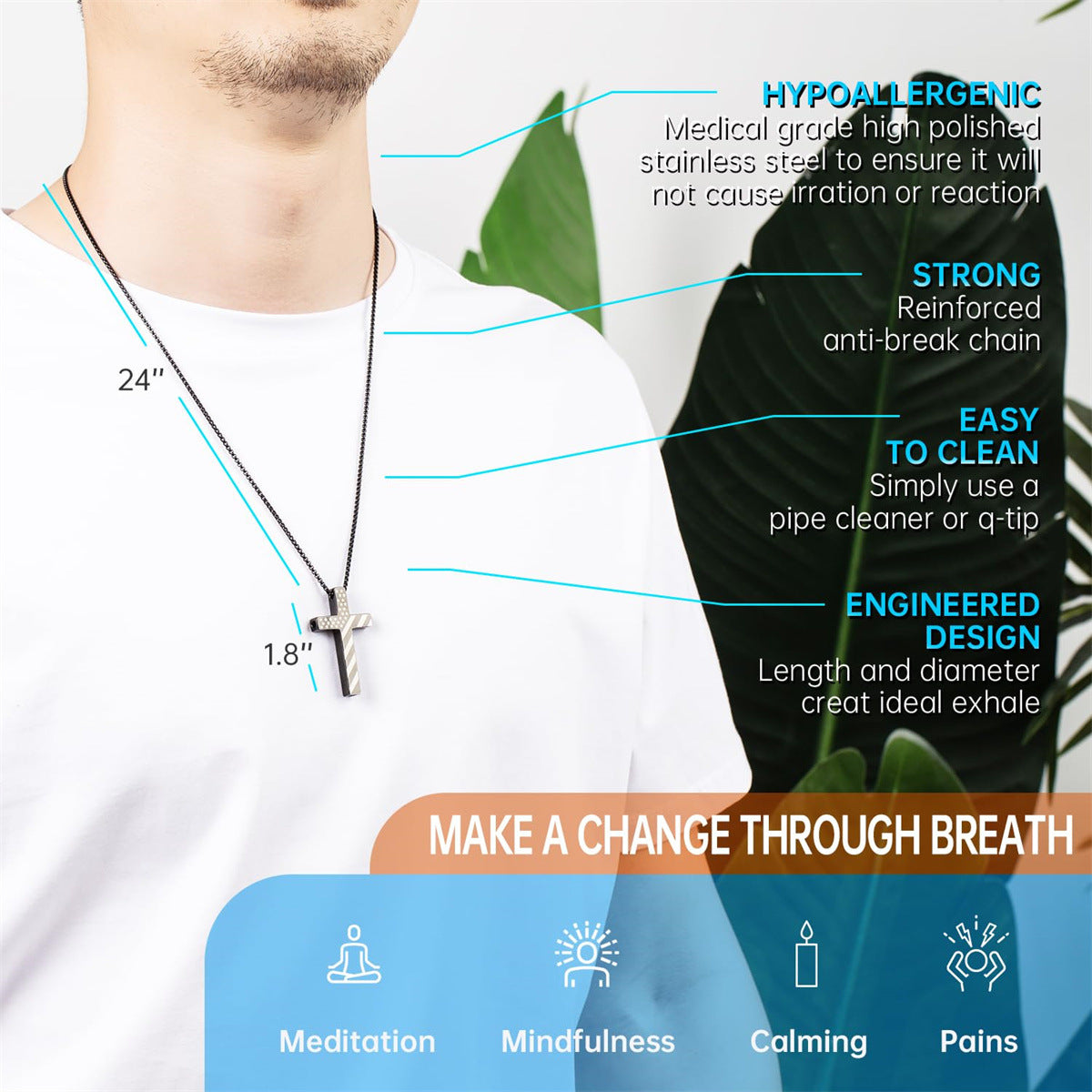 High Quality Flag Cross Necklace