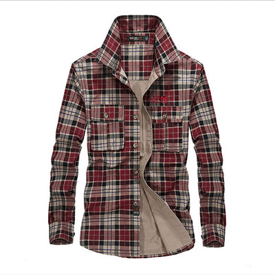 Classic Causal Leisure Men's 100% Cotton Plaid Shirt