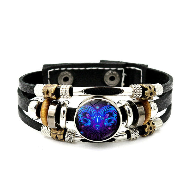 Fashion Zodiac Sign Luminous Bracelet Bright In The Dark