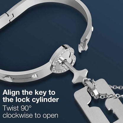 Fashion Lock Bracelet And Key Necklace For Couples