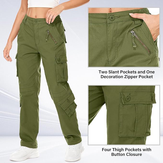 Classic Side Pockets Women's Cotton Cargo Pants