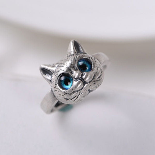Fashion Cute 925 Sterling Silver Cat Ring