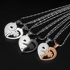 Fashion Lucky Leaf Key And Lock Match Heart Couple Necklaces
