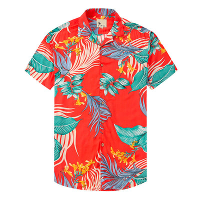 Beach Style Men's Floral Pattern T-Shirt Us Size