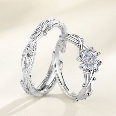 Thron Element 999 Sterling Silver Adjustable Ring For Couples