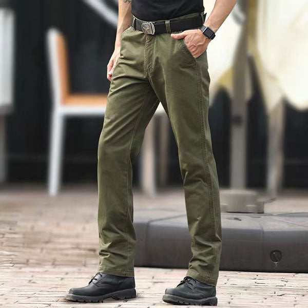 100% Cotton Casual Straight Men's Cargo Pants