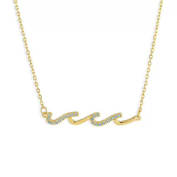 Water Wave 925 Sterling Silver Necklace