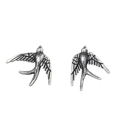 Fashion Swallow Shape 925 Sterling Silver Stud Earrings Price A Pair