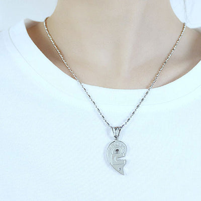 Fashion Lucky Leaf Key And Lock Match Heart Couple Necklaces