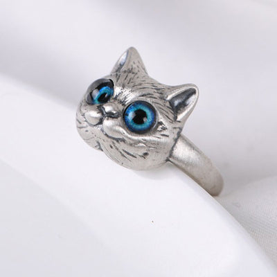 Fashion Cute 925 Sterling Silver Cat Ring