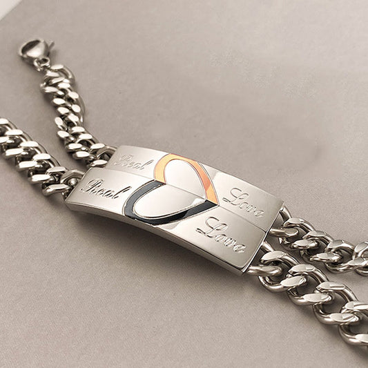 Fashion Adjustable Real Love Letter Match Hearts Bracelets For Couples