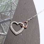Romantic 925 Sterling Silver Double Hearts Necklace