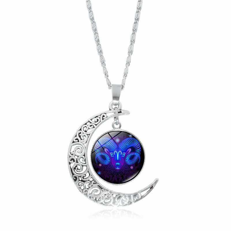 Fashion Astrological Sign Adjustable String Luminous Necklace For Male And Female