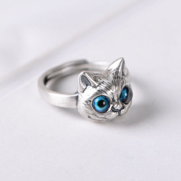 Fashion Cute 925 Sterling Silver Cat Ring