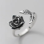 Beautiful Leaf And Flower 925 Sterling Silver Adjustable Ring