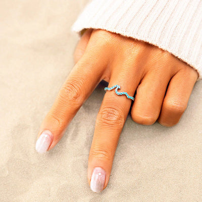 Fashion Water Wave 925 Sterling Silver Ring