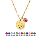 Custom Zodiac Sign Birthstone And Name Necklace