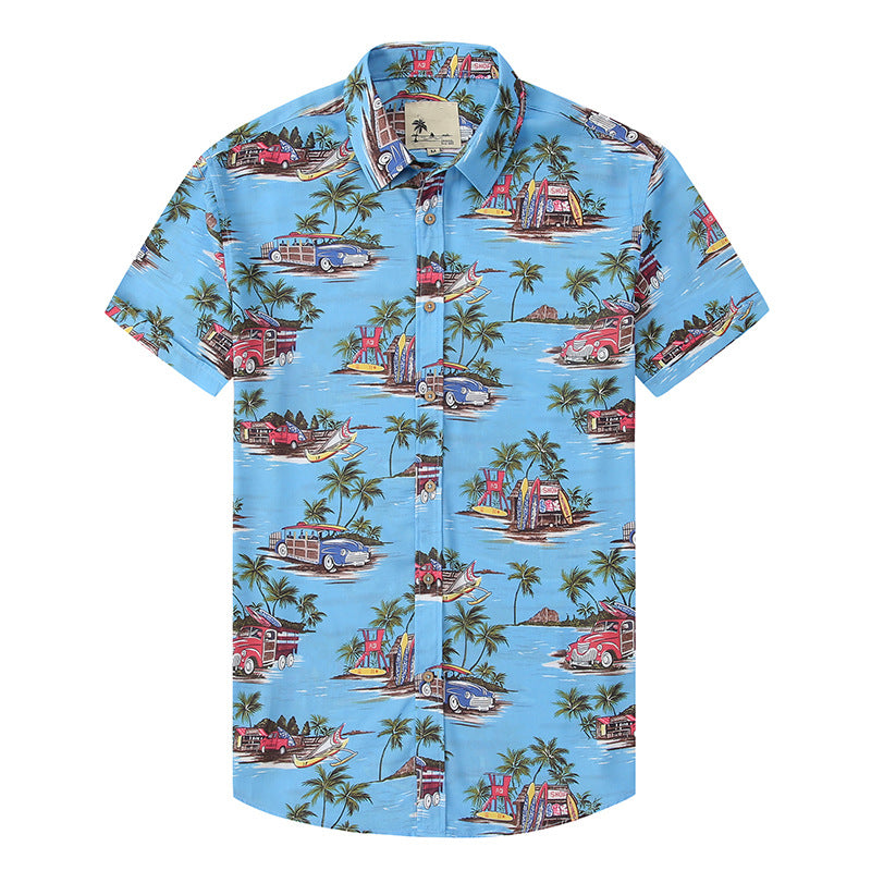 Beach Style Men's Floral Pattern T-Shirt Us Size