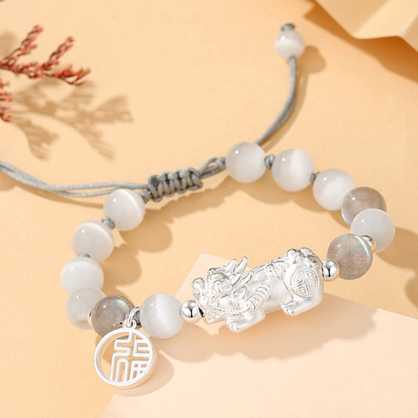 Attract Wealth 999 Sterling Silver Money Beads And Pixiu Bracelet For Men And Women