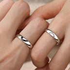 Fashion Match Hearts 925 Sterling Silver Adjustable Ring For Couples
