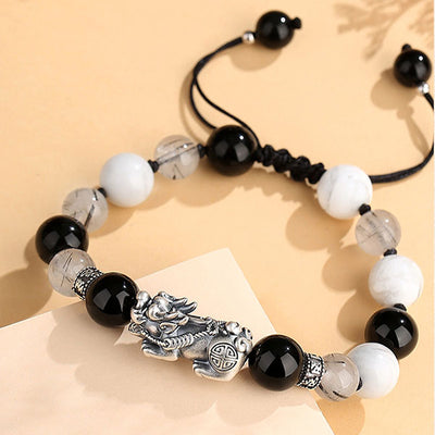 Attract Wealth 999 Sterling Silver Money Beads And Pixiu Bracelet For Men And Women