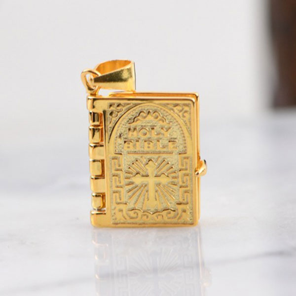 Classic 925 Sterling Silver Openable Bible Pendant Necklace