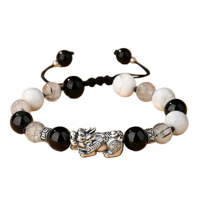 Attract Wealth 999 Sterling Silver Money Beads And Pixiu Bracelet For Men And Women