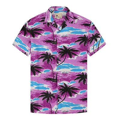 Beach Style Men's Floral Pattern T-Shirt Us Size