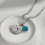 Custom Zodiac Sign Birthstone And Name Necklace