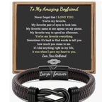 Simple Design Love Letter Leather Men's Bracelet