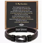 Simple Design Love Letter Leather Men's Bracelet