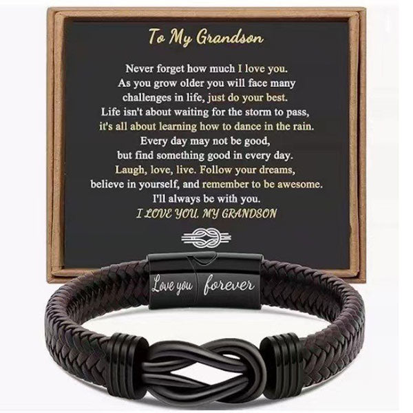 Simple Design Love Letter Leather Men's Bracelet