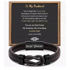 Simple Design Love Letter Leather Men's Bracelet