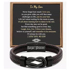 Simple Design Love Letter Leather Men's Bracelet