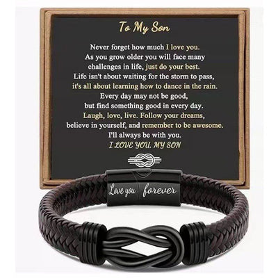 Simple Design Love Letter Leather Men's Bracelet