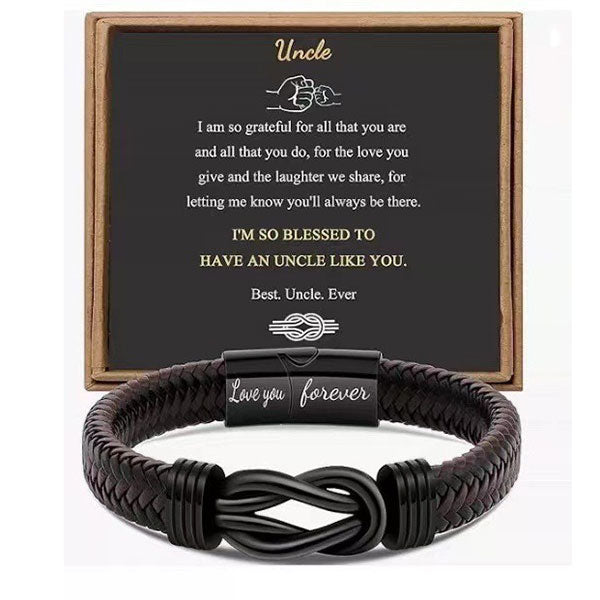 Simple Design Love Letter Leather Men's Bracelet