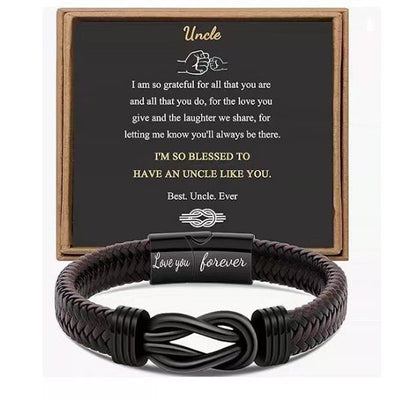 Simple Design Love Letter Leather Men's Bracelet