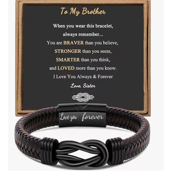 Simple Design Love Letter Leather Men's Bracelet