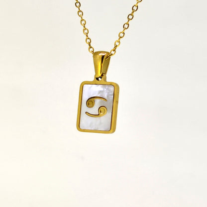 Fashion Titanium Zodiac Sign Necklace
