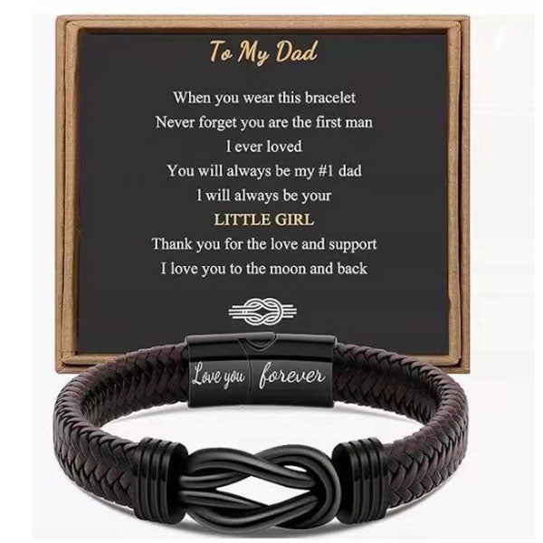 Simple Design Love Letter Leather Men's Bracelet