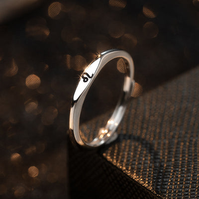 Fashion Zodiac Sign 925 Sterling  Silver Adjustable Ring