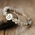 Handmade Natural Stone Zodiac Sign Adjustable String Bracelet